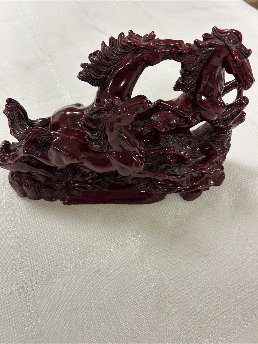 Decorative Galloping Horse Accent - Deep Burgundy